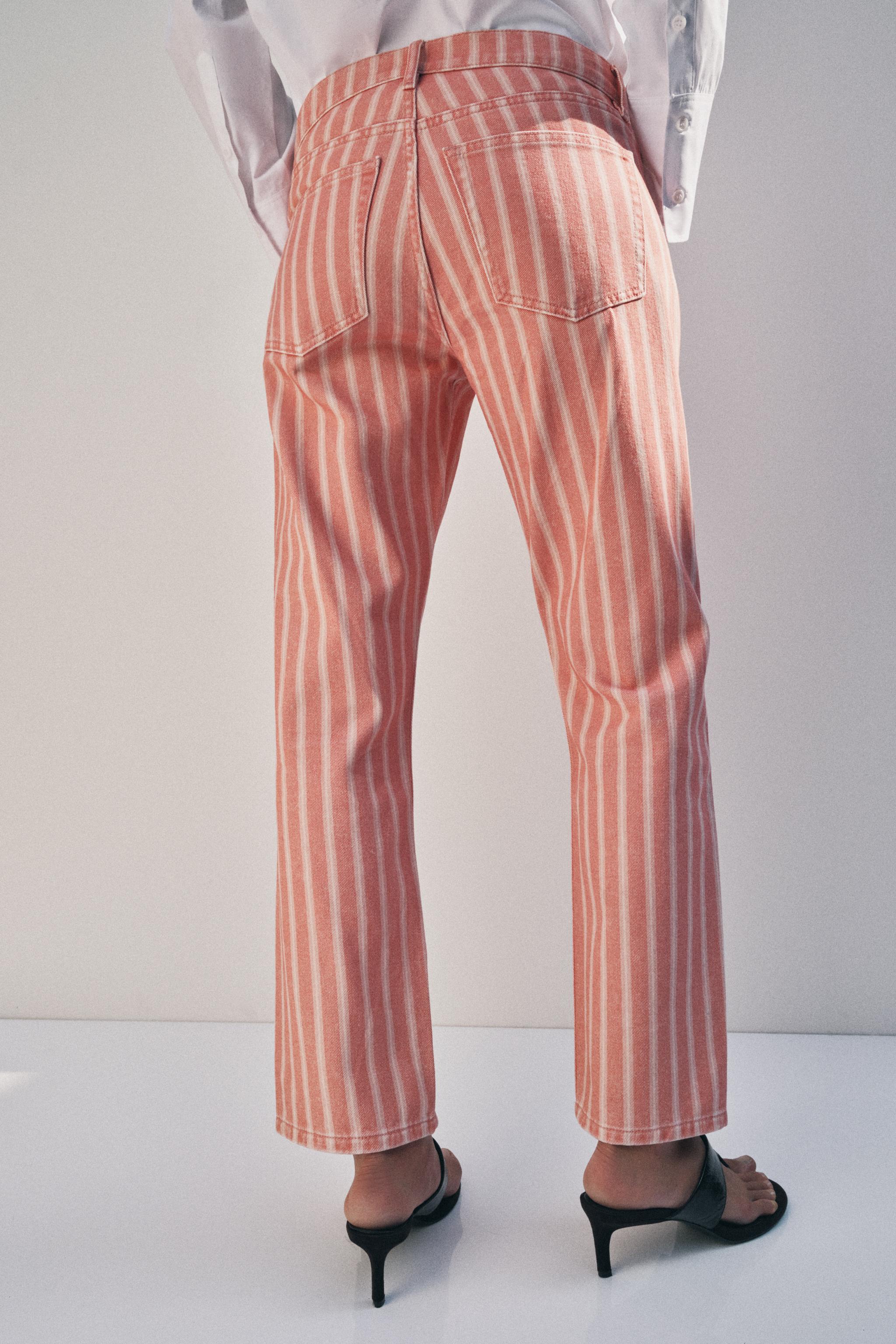 ZW COLLECTION MID-RISE STRIPED SLIM JEANS